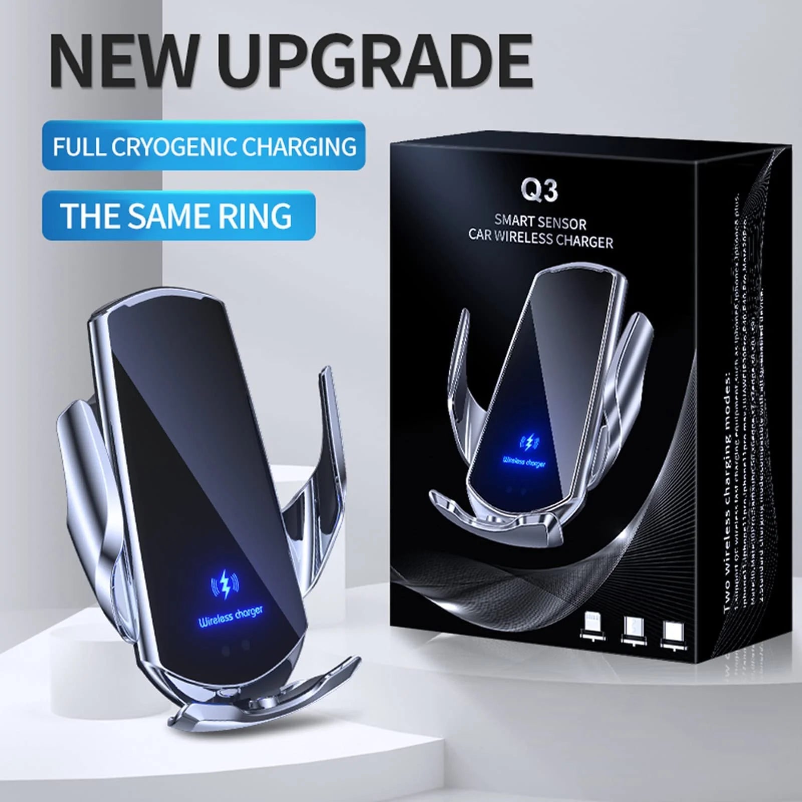 Car Mount Charger 15W Magnetic Wireless Car Charger, Fast Charging Air Vent Magnet Accessories Auto Clamping Phone Holder for Iphone 15/14/13/12, Samsung, Black