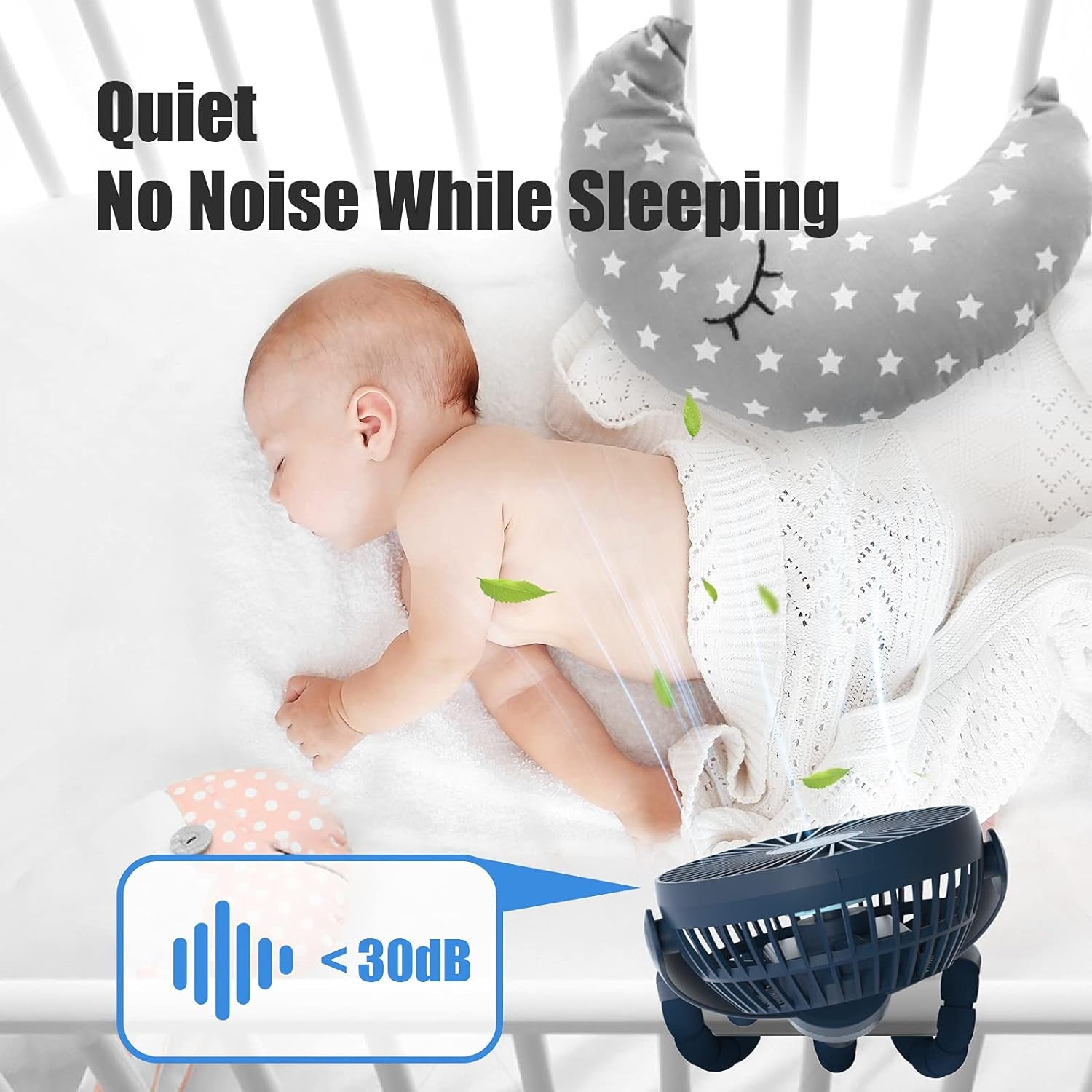 Portable Stroller Fan 60 Hours Small Fan Handheld with LED Lights, 12000Mah Quiet Battery Operated Fan with Tripod Legs, Mini Rechargeable USB Fan, Camping Fan for Treadmill Seat Travel Beach Tent