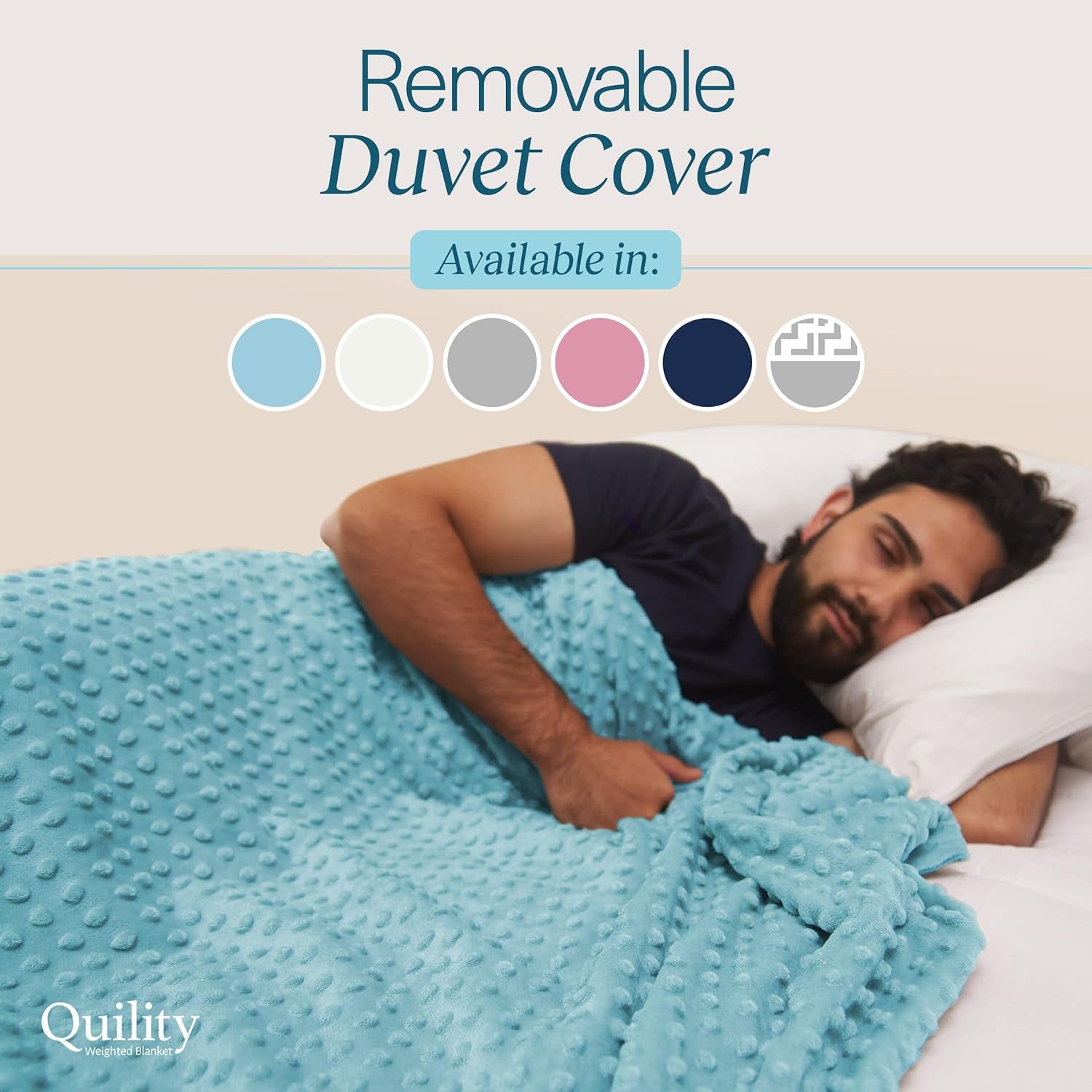 Weighted Blanket for Adults - 15 LB Queen Size Heavy Blanket for Cooling & Heating - 100% Cotton Big Blanket W/Glass Beads, Machine Washable Blankets - 60"X80", Aqua