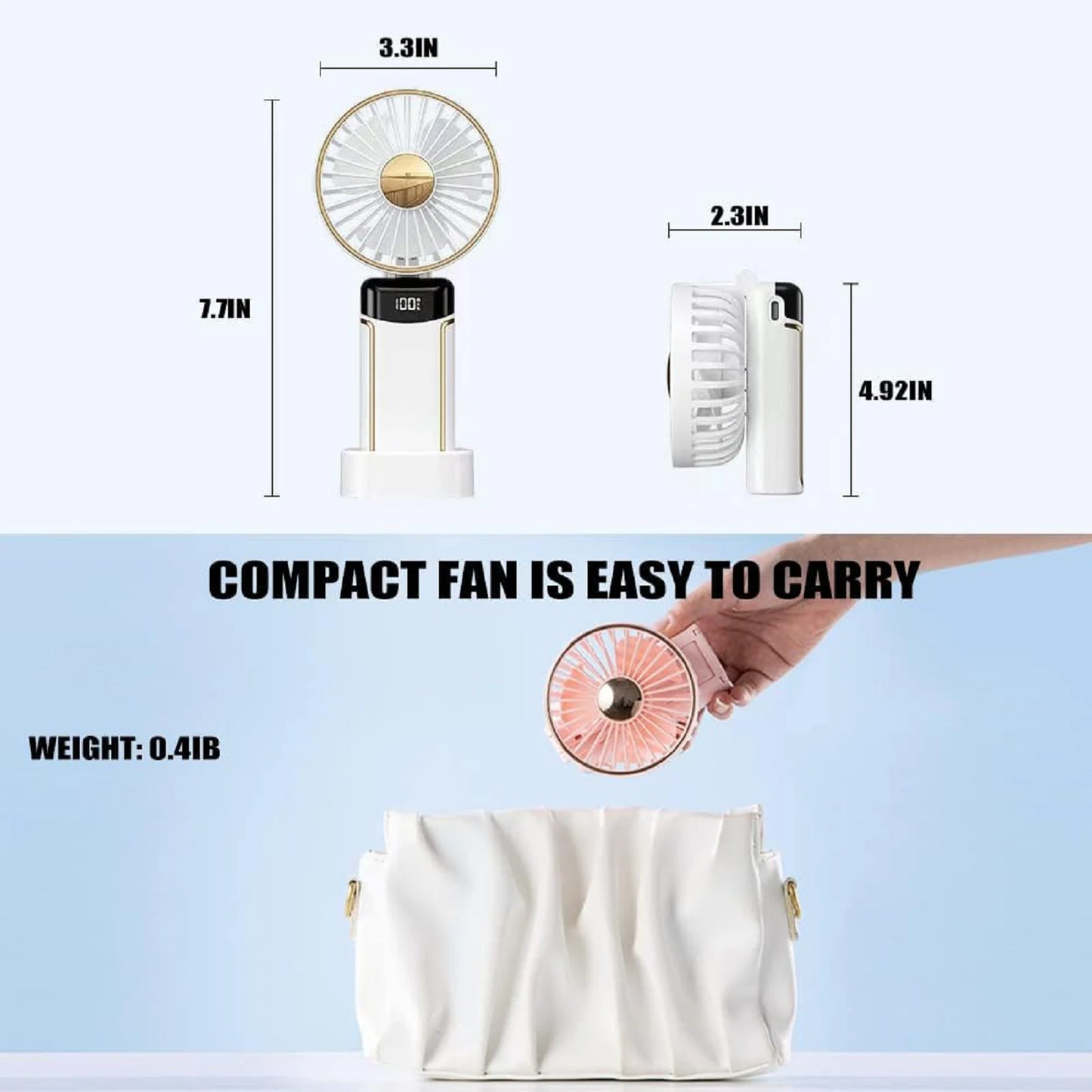 5-Speed Ultra Quiet Handheld Mini Fan