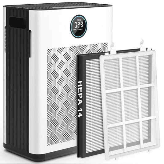 2025 Upgraded Air Purifier for Home Large Room 2800Ft² with Washable Pre-Filter, H14 True Hepa Air Purifiers for Bedroom with Timer, 22Db Sleep Mode, for Pets Hair Pollen Odor Dander Dust Wildfire