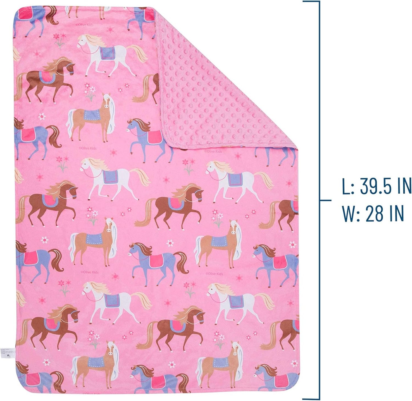 Plush Baby Blanket – Soft & Cozy Comfort, Ideal for Toddlers, Travel & Daycare - Horses