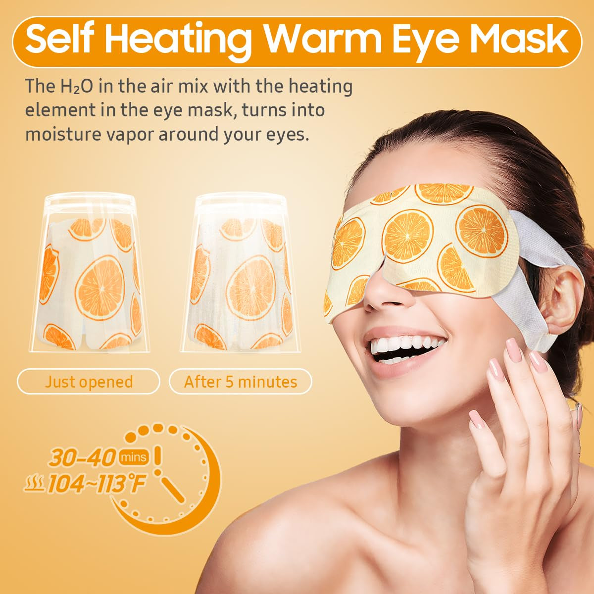 Steam Eye Mask, 20 Packs Heated Eye Mask, Self Heating Disposable SPA Warm Compress for Eyes (Lavender & Orange)