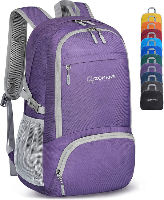 Lightweight Packable Backpack 30L - Foldable Hiking Backpacks Water Resistant Compact Folding Daypack for Travel(Purple)