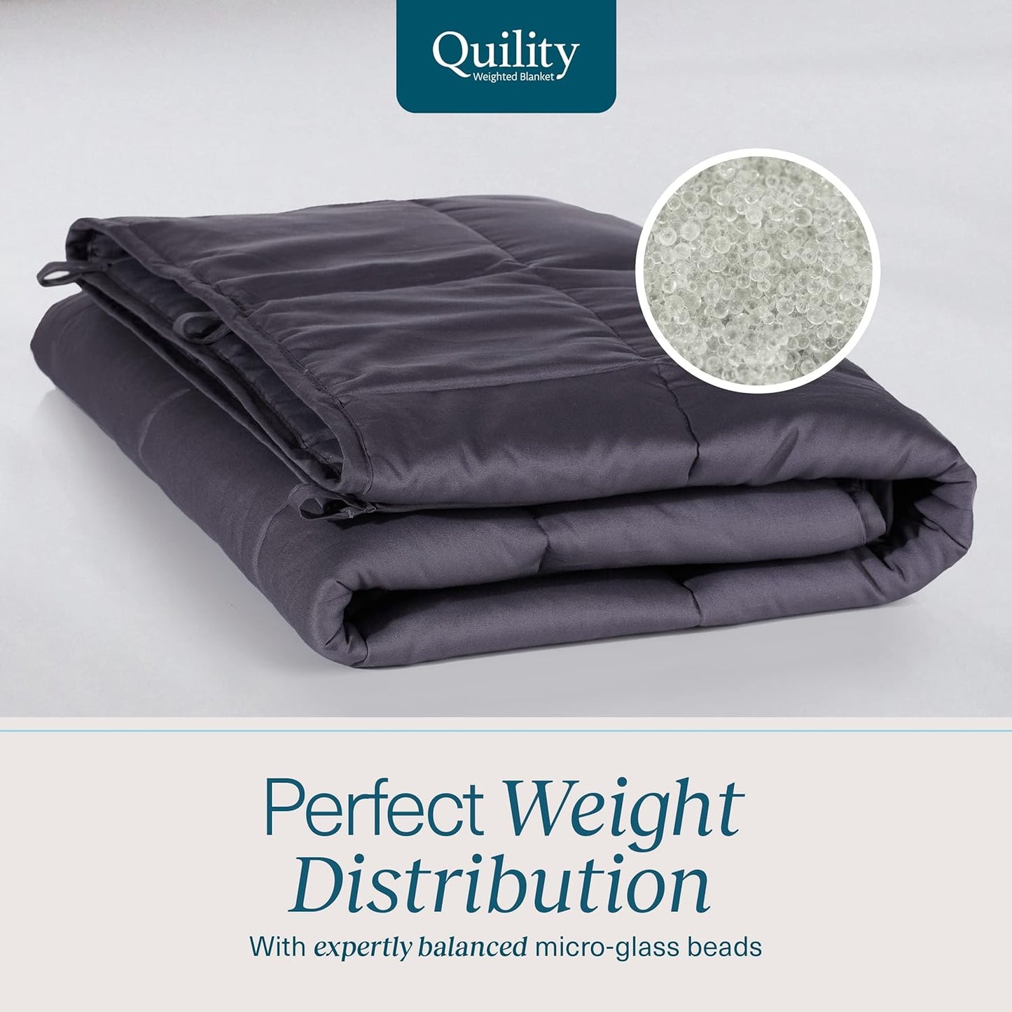 Weighted Blanket for Adults - 15 LB Queen Size Heavy Blanket for Cooling & Heating - 100% Cotton Big Blanket W/Glass Beads, Machine Washable Blankets - 60"X80", Aqua