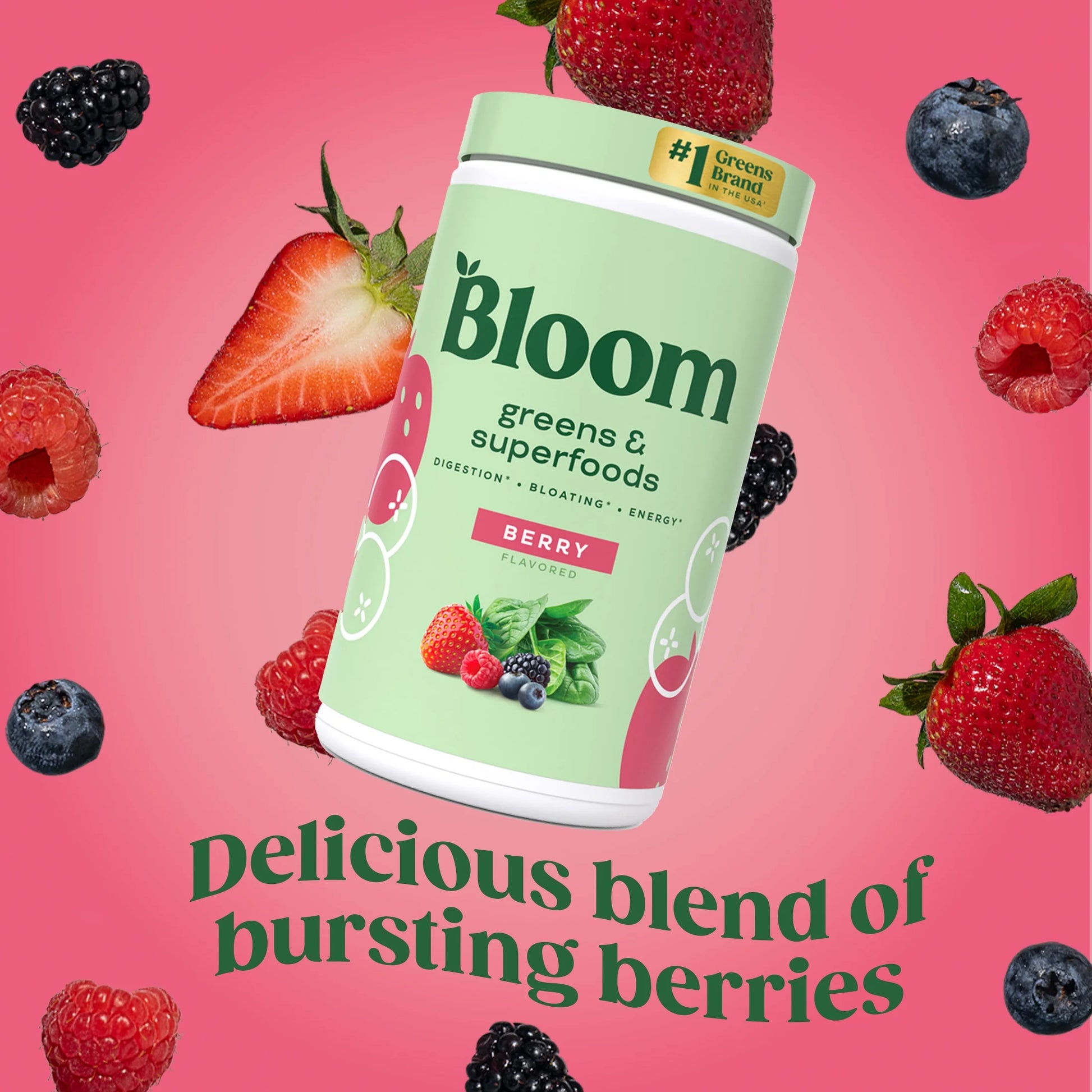 Greens & Superfoods Powder, Mixed Berry, 25 Servings