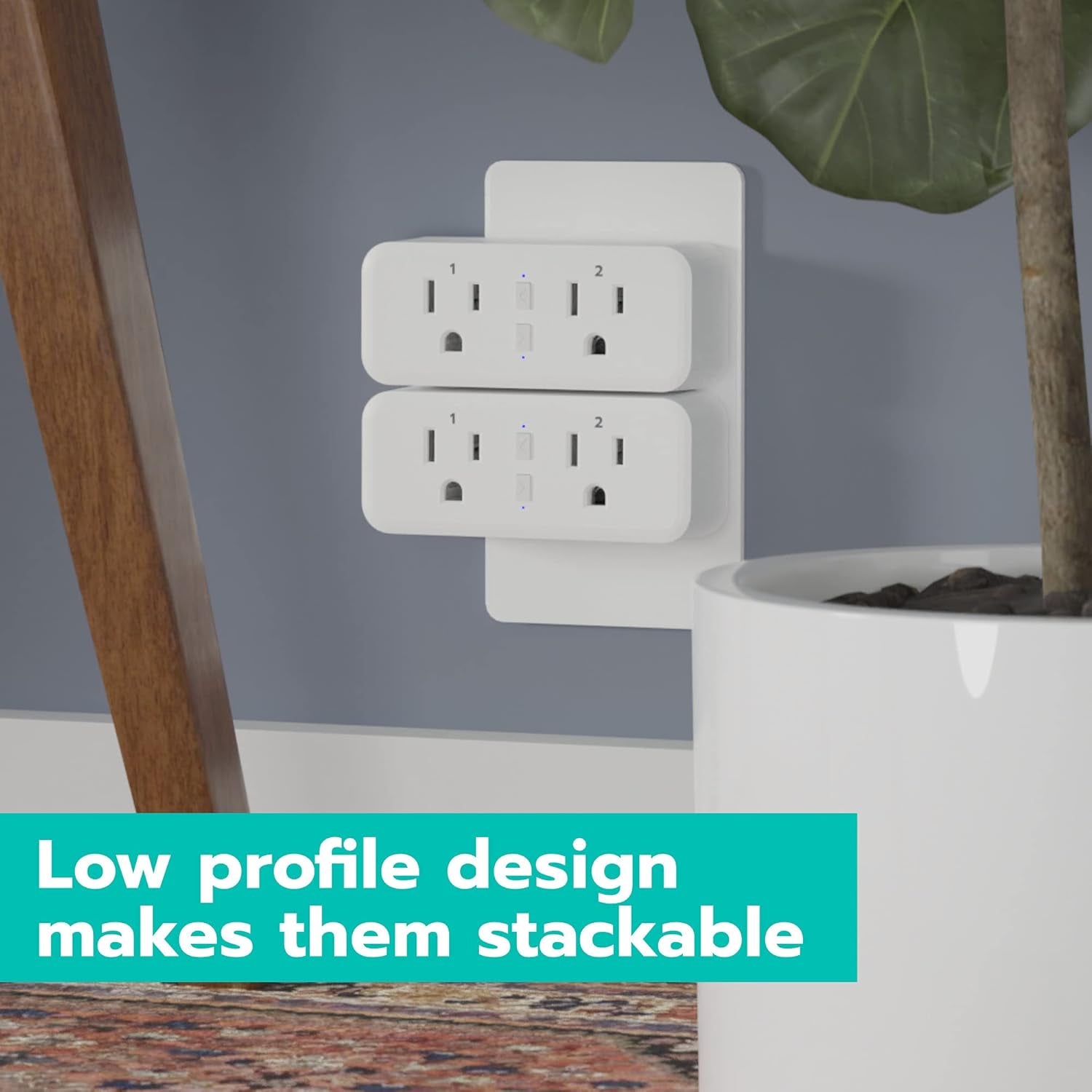 Smart Plug Duo, 2-Outlet Wi-Fi Smart Plug, 2-Pack, Multi Plug Adapter, Independently Controlled Smart Outlets, Works with Alexa & Google Assistant, No Hub Required